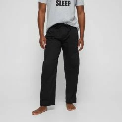 Nic Morris Men's Short Sleeve Crew Neck T-Shirt & Pants Pyjama Set Grey & Black