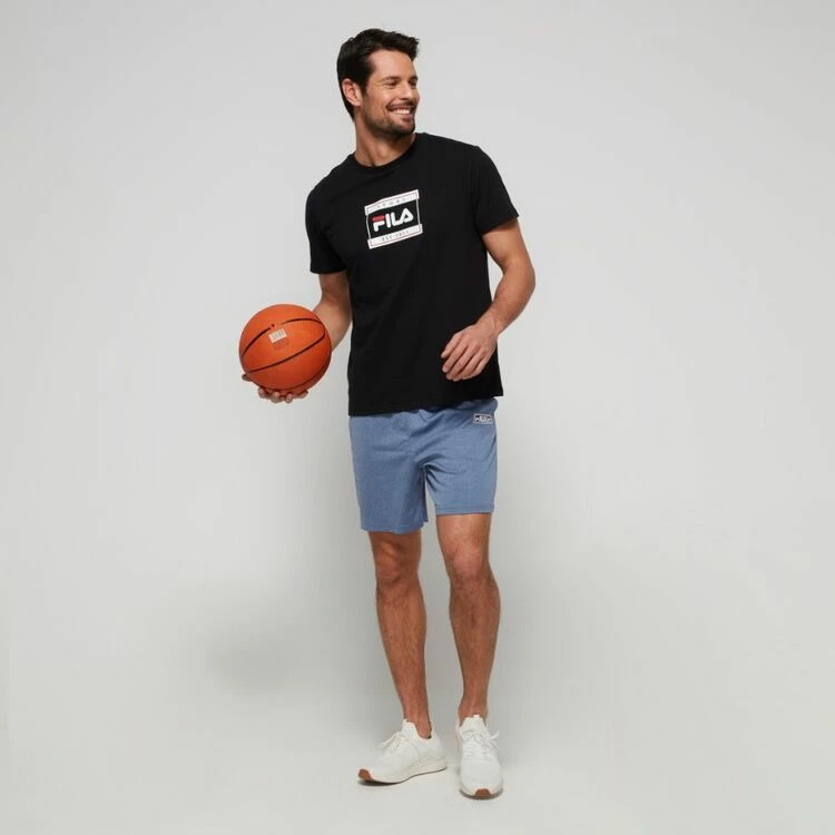 FILA Men's Justin Logo Jersey Tee Black - Image 5