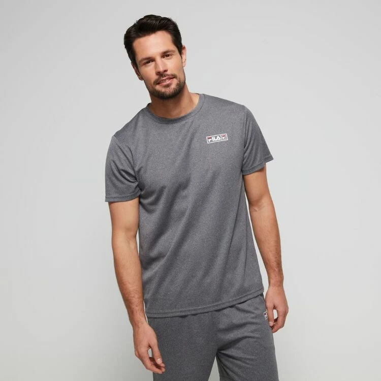 FILA Men's Cooper Mesh Tee Black Marle - Image 3