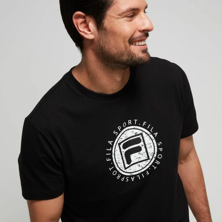 FILA Cooper Logo Jersey Tee Black - Image 2