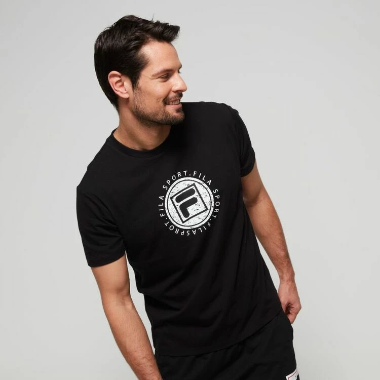 FILA Cooper Logo Jersey Tee Black - Image 4