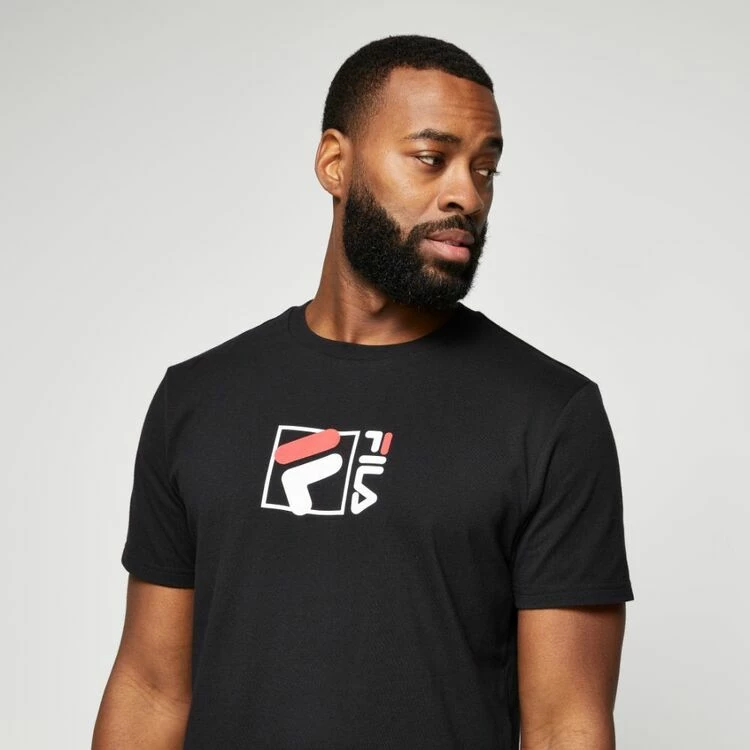 Fila Evan Logo Jersey Tee Black - Image 2