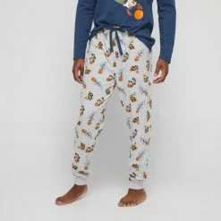 Looney Tunes Men's Space Jam Long Sleeve PJ Set Navy & Grey