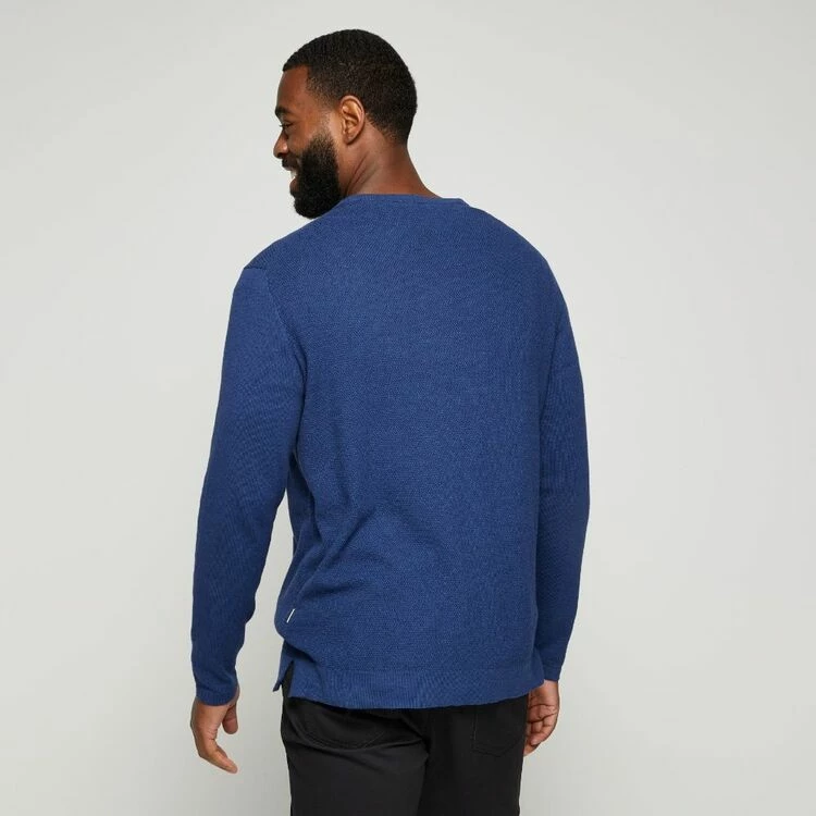 JC Lanyon Avery Cotton Cashmere Textured Knit Cobalt - Image 4