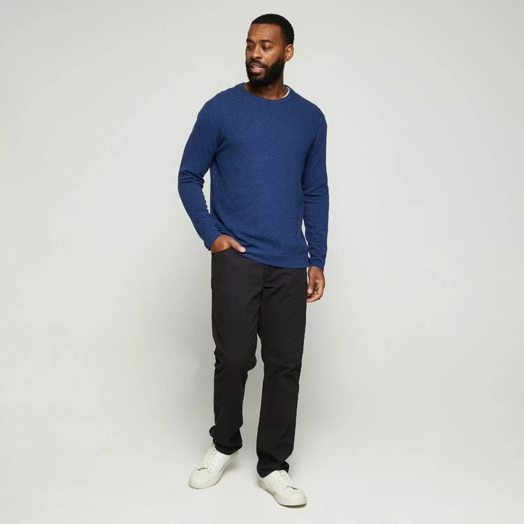 JC Lanyon Avery Cotton Cashmere Textured Knit Cobalt - Image 3