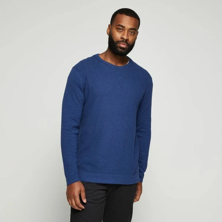 JC Lanyon Avery Cotton Cashmere Textured Knit Cobalt - Image 5