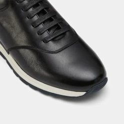 Jeff Banks Men's Contrast Outsole Leather Casual Shoe Black