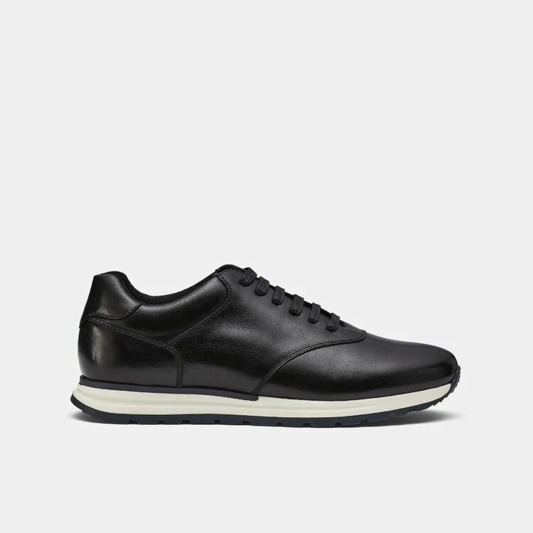 Jeff Banks Men's Contrast Outsole Leather Casual Shoe Black - Image 4