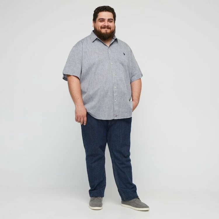 U.S. POLO ASSN. Big Embroidered Logo Short Sleeve Shirt Black - Image 3