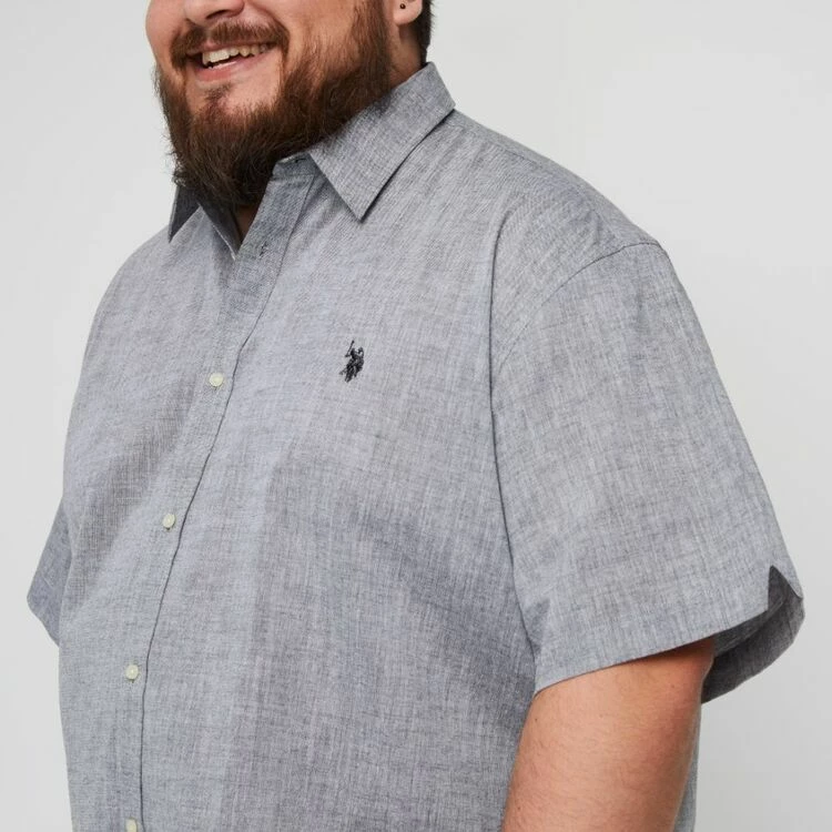 U.S. POLO ASSN. Big Embroidered Logo Short Sleeve Shirt Black - Image 2