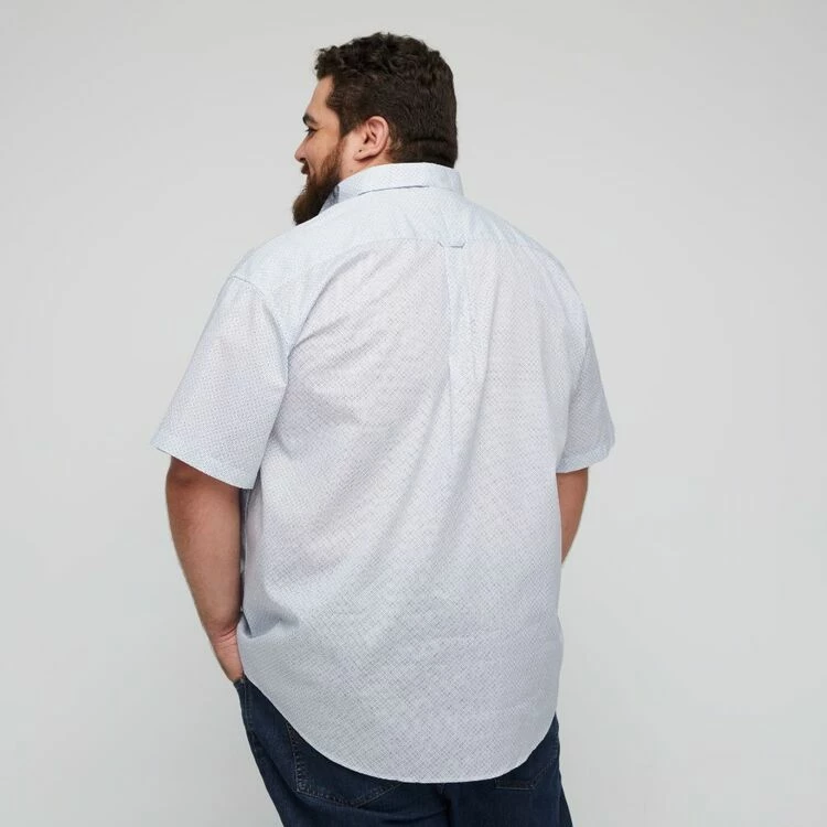 U.S. Polo Assn. Big Printed Dot Short Sleeve Shirt White & Blue - Image 4