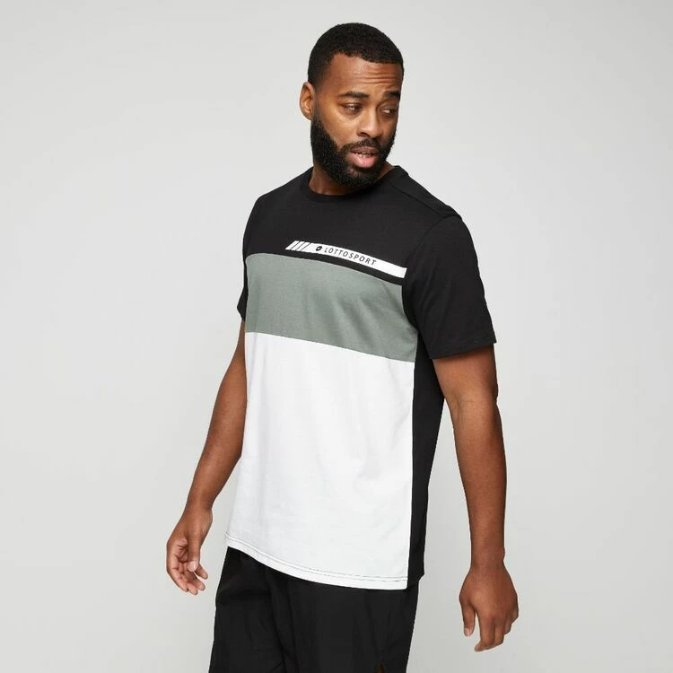 Lotto Men's Sports Panel Tee Black & Olive