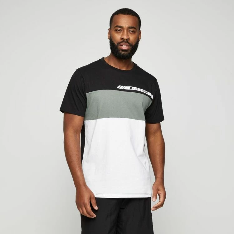 Lotto Men's Sports Panel Tee Black & Olive - Image 5