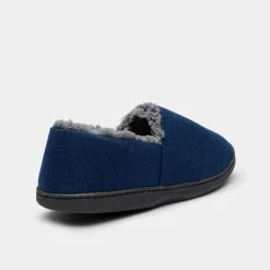 Weavers Sherpa Lined Slipper Navy