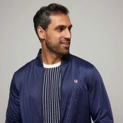 FILA Men's Heritage Wyatt Tricot Jacket New Navy