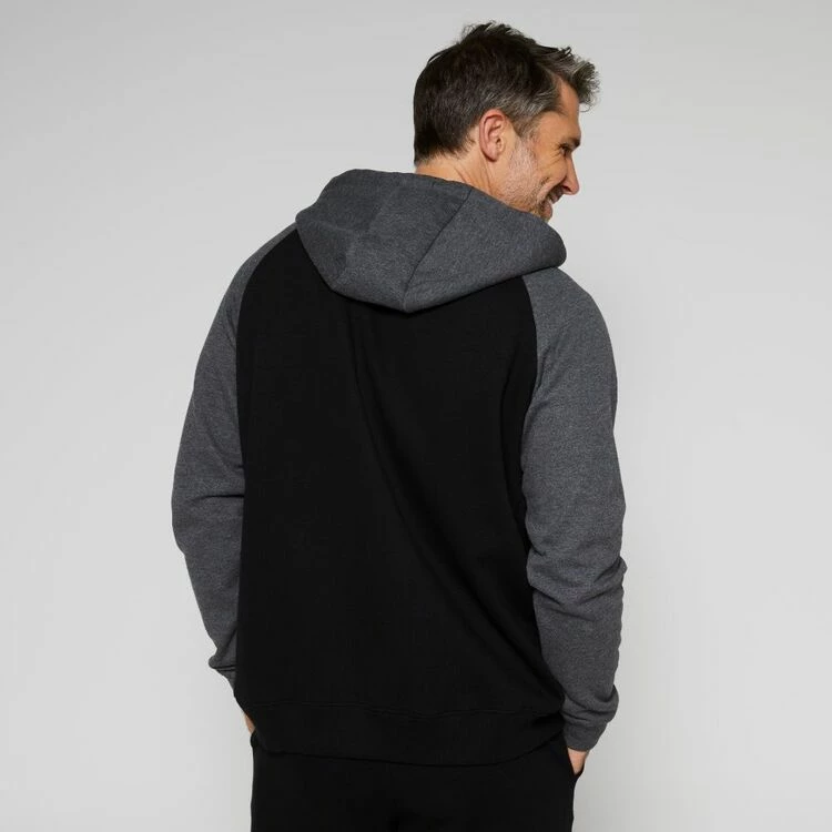 Diadora Men's CVC Fleece Zip Hoodie Black & Slate - Image 4