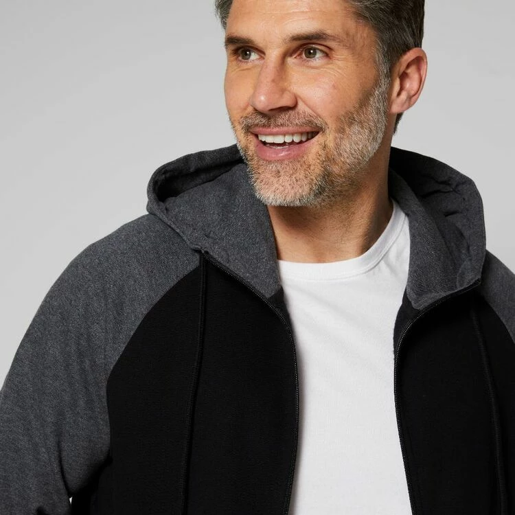 Diadora Men's CVC Fleece Zip Hoodie Black & Slate - Image 2