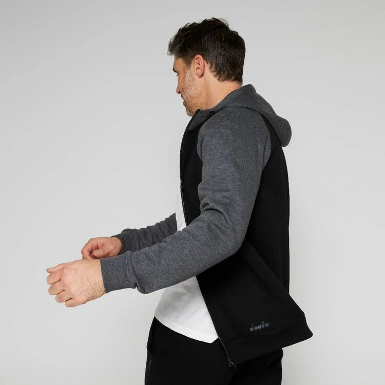Diadora Men's CVC Fleece Zip Hoodie Black & Slate