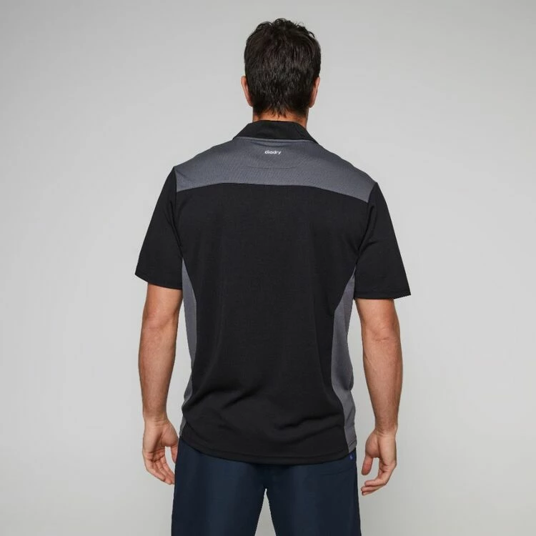 Diadora Men's Performance Recycled Polo Black & Slate - Image 4