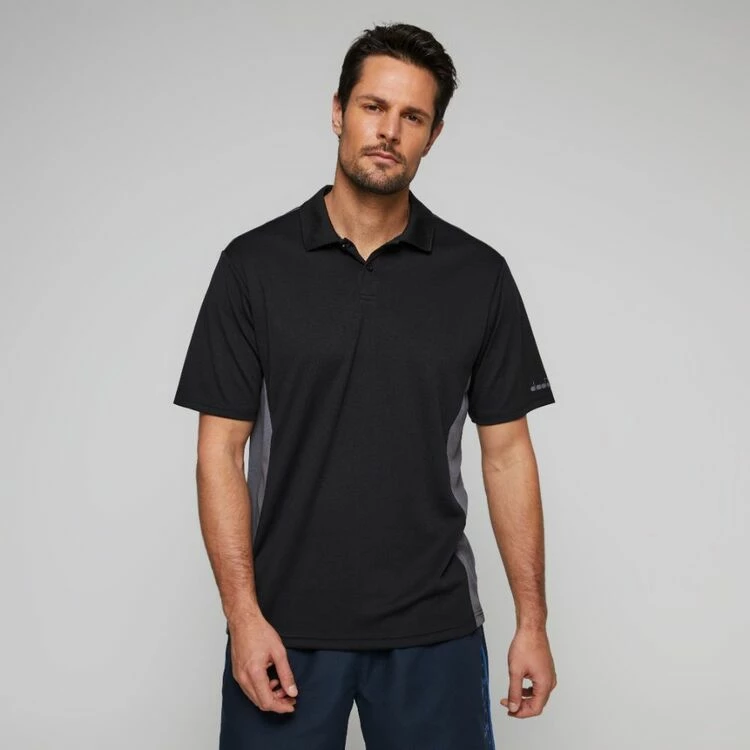 Diadora Men's Performance Recycled Polo Black & Slate - Image 3