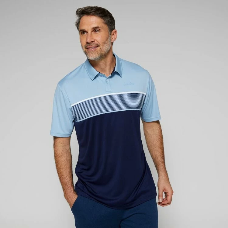Diadora Sublimated Stripe Polo Blue & Navy