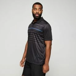 Diadora Tech Sublimated Stripe Polo Black Stripe