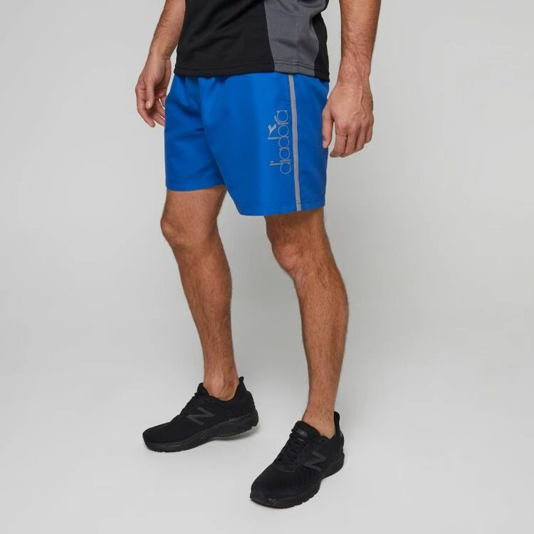 Diadora Heritage Leisure Short Grey-Marle & Cobalt - Image 3