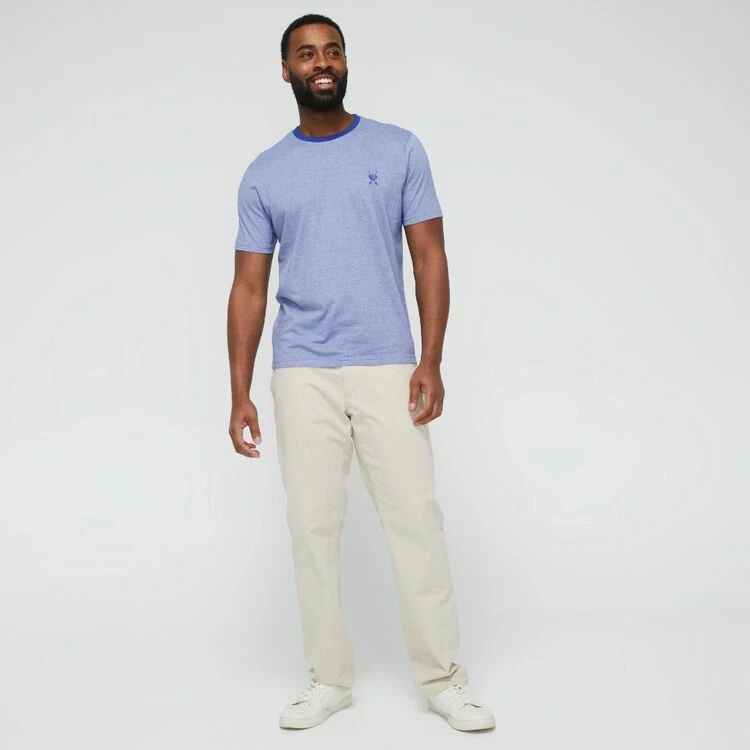 Jeff Banks Men's Feather Stripe Logo Crew Tee Royal Blue Royal Blue - Image 3