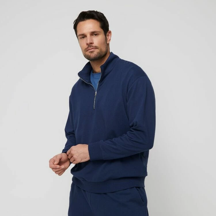 JB Jayson Brunsdon Men's 1/4 Zip Sweatshirt Navy - Image 5