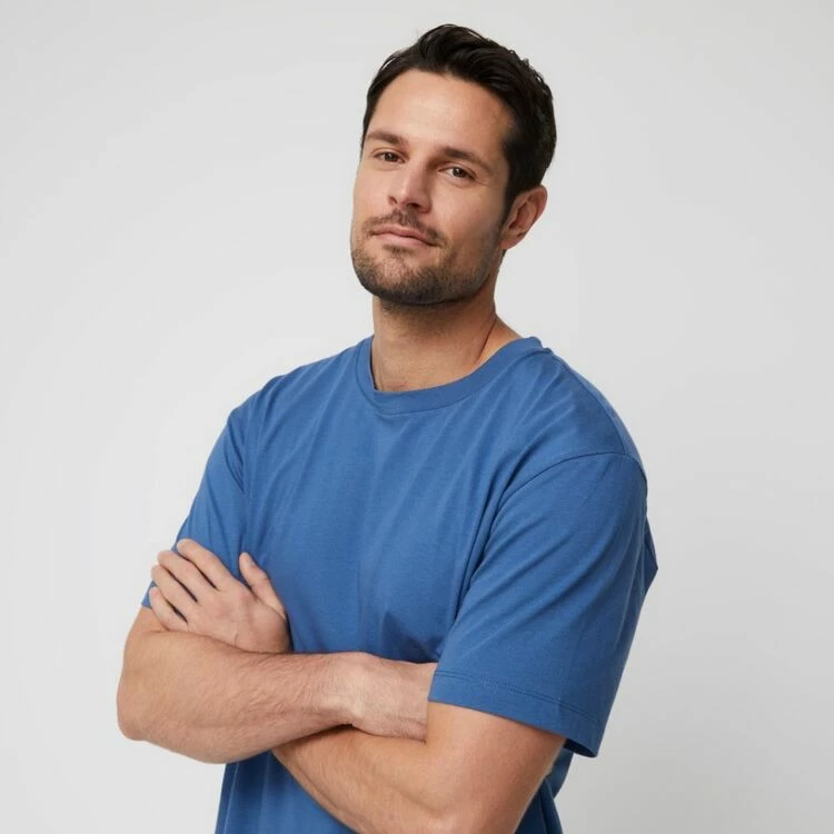 JB Jayson Brunsdon Men's Crew Neck Tee Blue Steel - Image 2