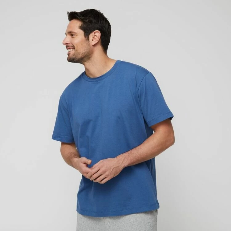 JB Jayson Brunsdon Men's Crew Neck Tee Blue Steel