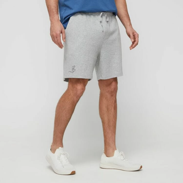 JB Jayson Brunsdon Men's Cotton Terry Track Short Grey Marle - Image 5