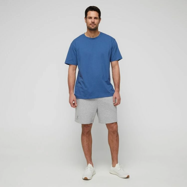 JB Jayson Brunsdon Men's Cotton Terry Track Short Grey Marle - Image 3