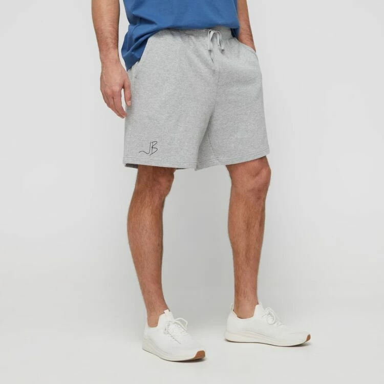 JB Jayson Brunsdon Men's Cotton Terry Track Short Grey Marle - Image 6