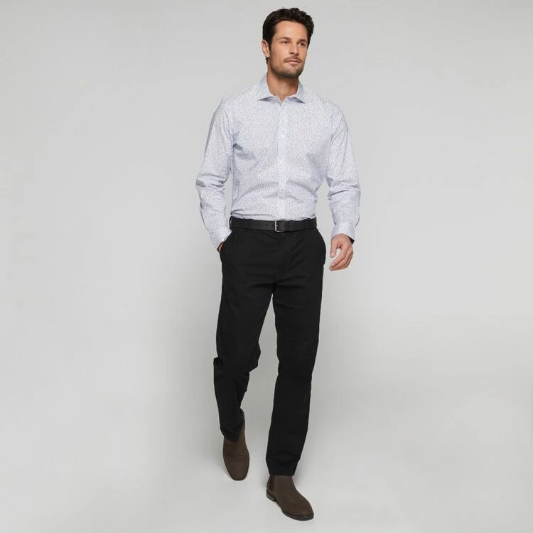 Brooksfield Abstract Leaf Print Long Sleeve Shirt Pink - Image 3