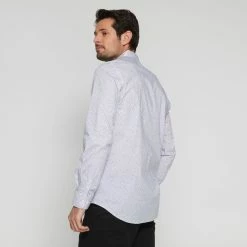 Brooksfield Abstract Leaf Print Long Sleeve Shirt Pink