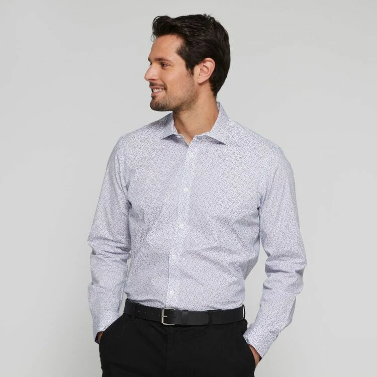 Brooksfield Abstract Leaf Print Long Sleeve Shirt Pink - Image 5