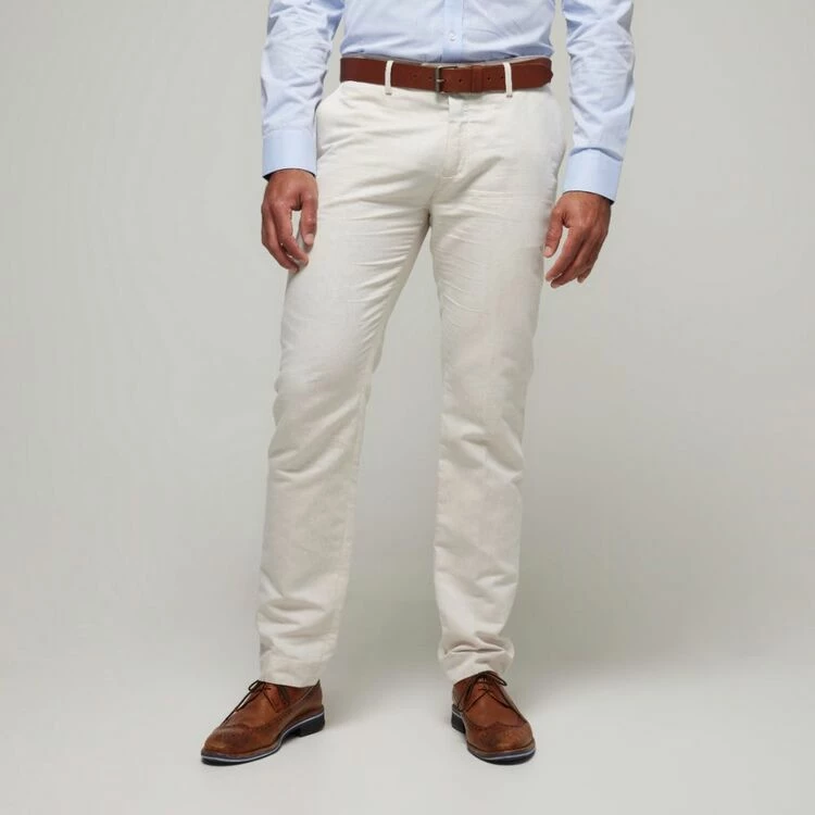 Brooksfield Linen Blend Trousers Oatmeal