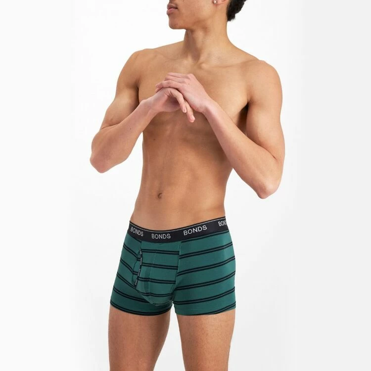 Bonds Guyfront Trunk 3 Pack Green Stripe - Image 2
