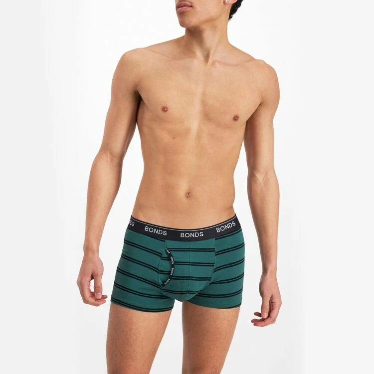 Bonds Guyfront Trunk 3 Pack Green Stripe - Image 3