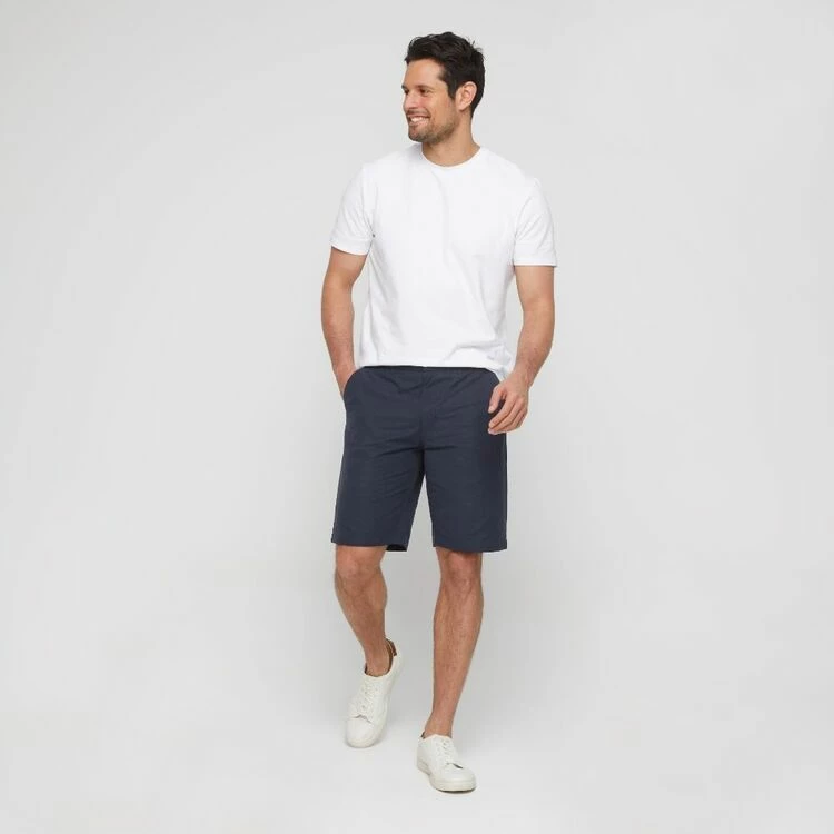 Bronson Casual Comfort Waist Chino Shorts Navy - Image 2