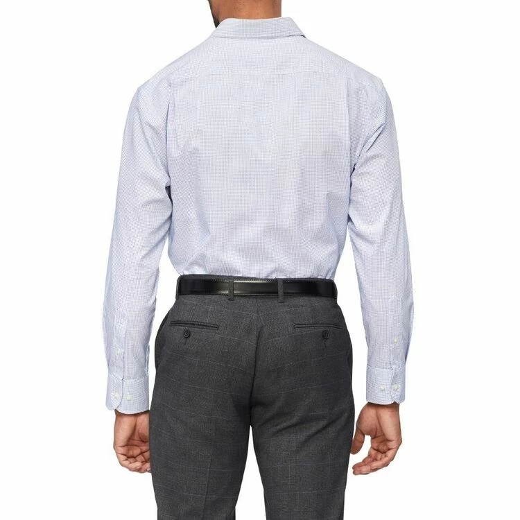 Van Heusen Classic Fit 2 Colour Dobby Long Sleeve Shirt Blue - Image 2