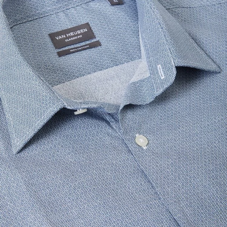 Van Heusen Classic Long Sleeve Shirt Circle Print Blue Blue - Image 4