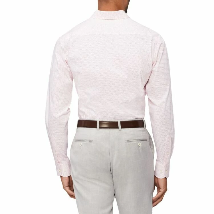 Van Heusen Tailored 1 Colour Cross Print Long Sleeve Shirt Pink Pink - Image 2