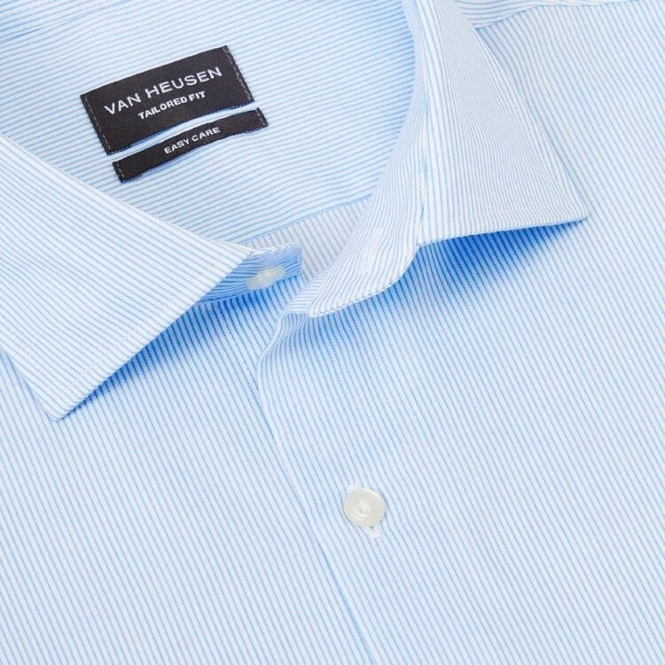 Van Heusen Tailored Long Sleeve Shirt Mini Stripe Blue Blue