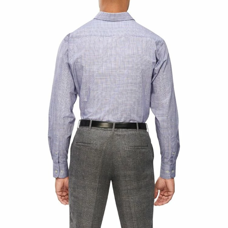 Van Heusen Tailored 3 Colour Dobby Check Long Sleeve Shirt Blue Blue - Image 2
