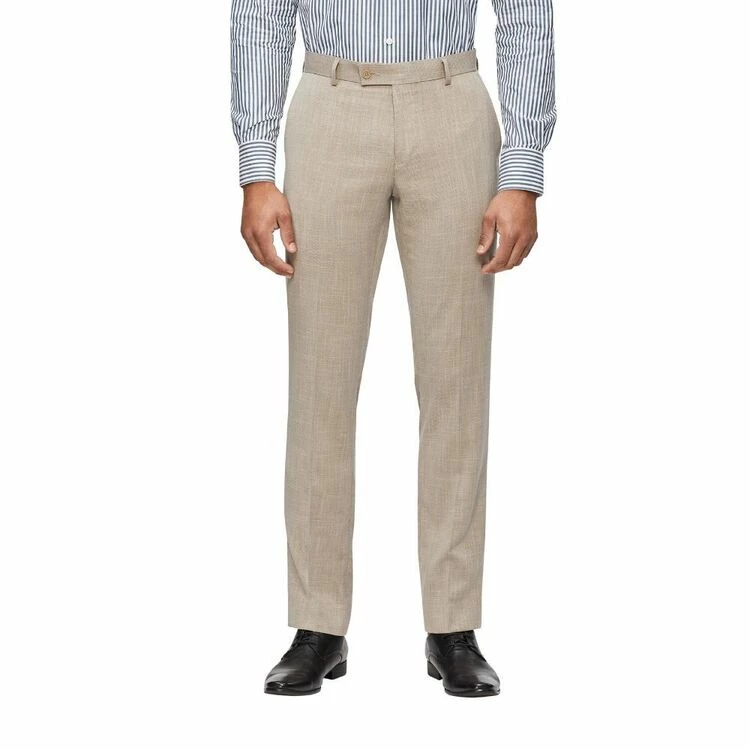 Van Heusen Tailored Textured Slub Trouser Yellow Tan - Image 3