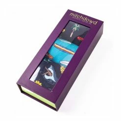 Mitch Dowd Men's Bamboo Beach 3 Pack Socks Multicoloured & Blue 8 - 13