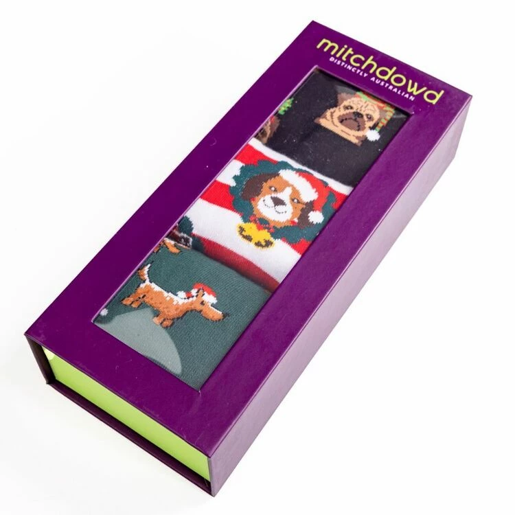 Mitch Dowd Cotton 3pk Dog Xmas Pack Mens Sock Multicoloured & Blue 8 - 13 - Image 5