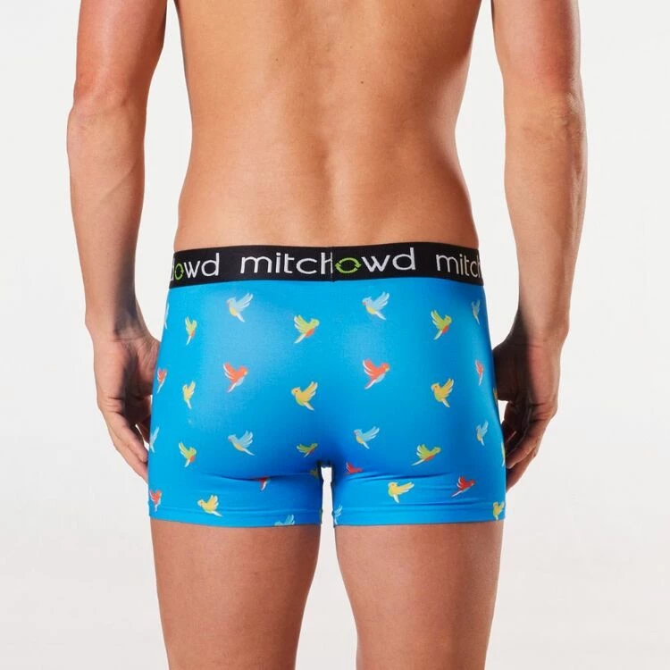 Mitch Dowd Men's Eco Rainbow Parrots Short Leg Trunk Blue - Image 2
